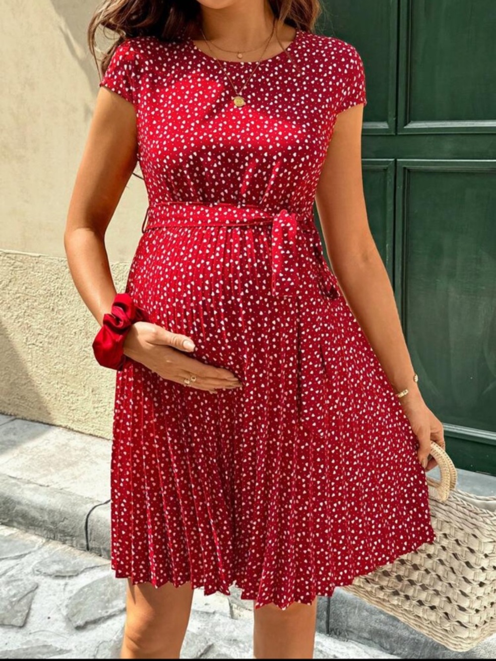 polka dot maternity dress